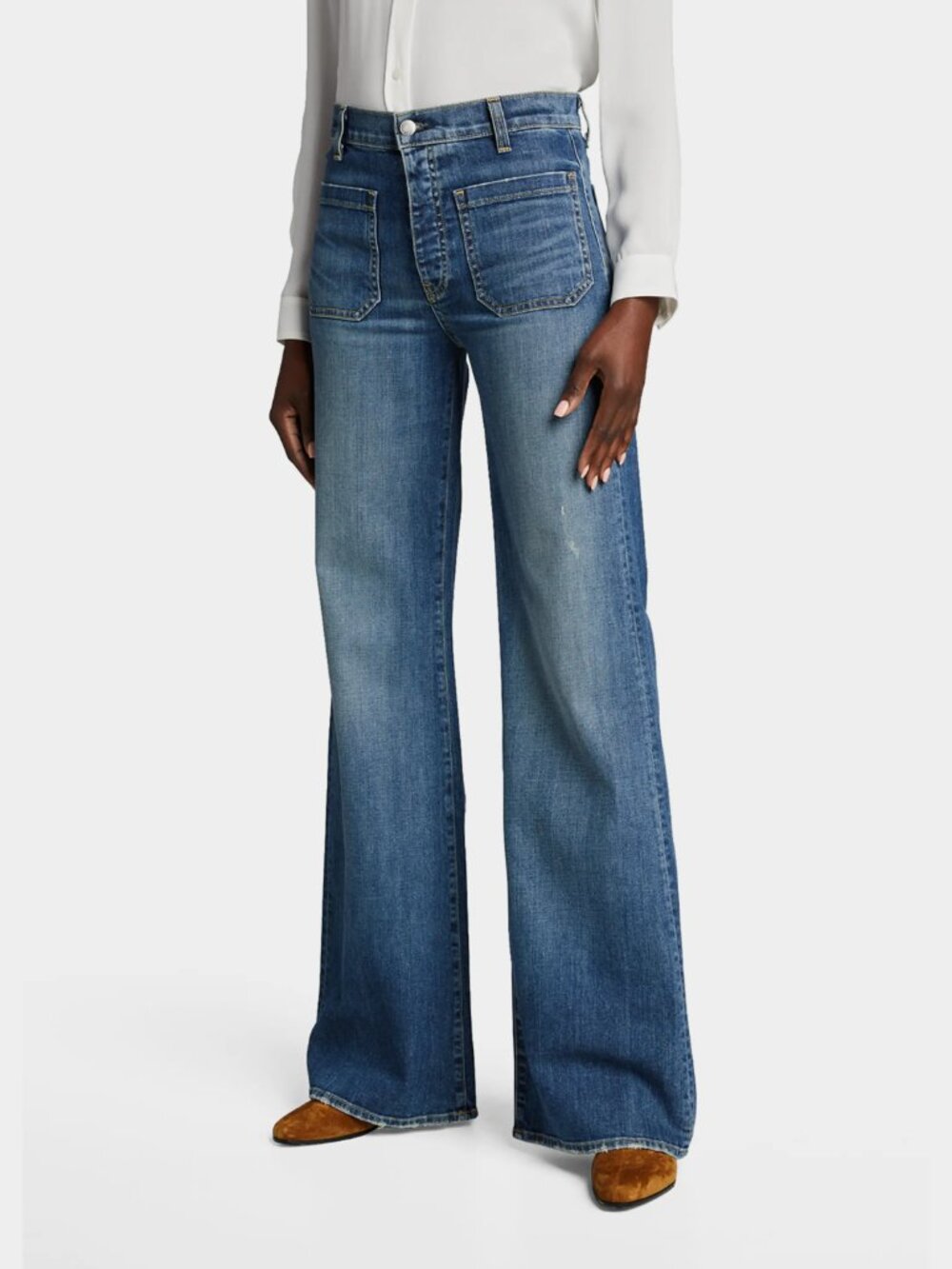 Nili Lotan Florence Flared Denim Jeans in Classic Wash, Size 26, Like New - Picture 4 of 9